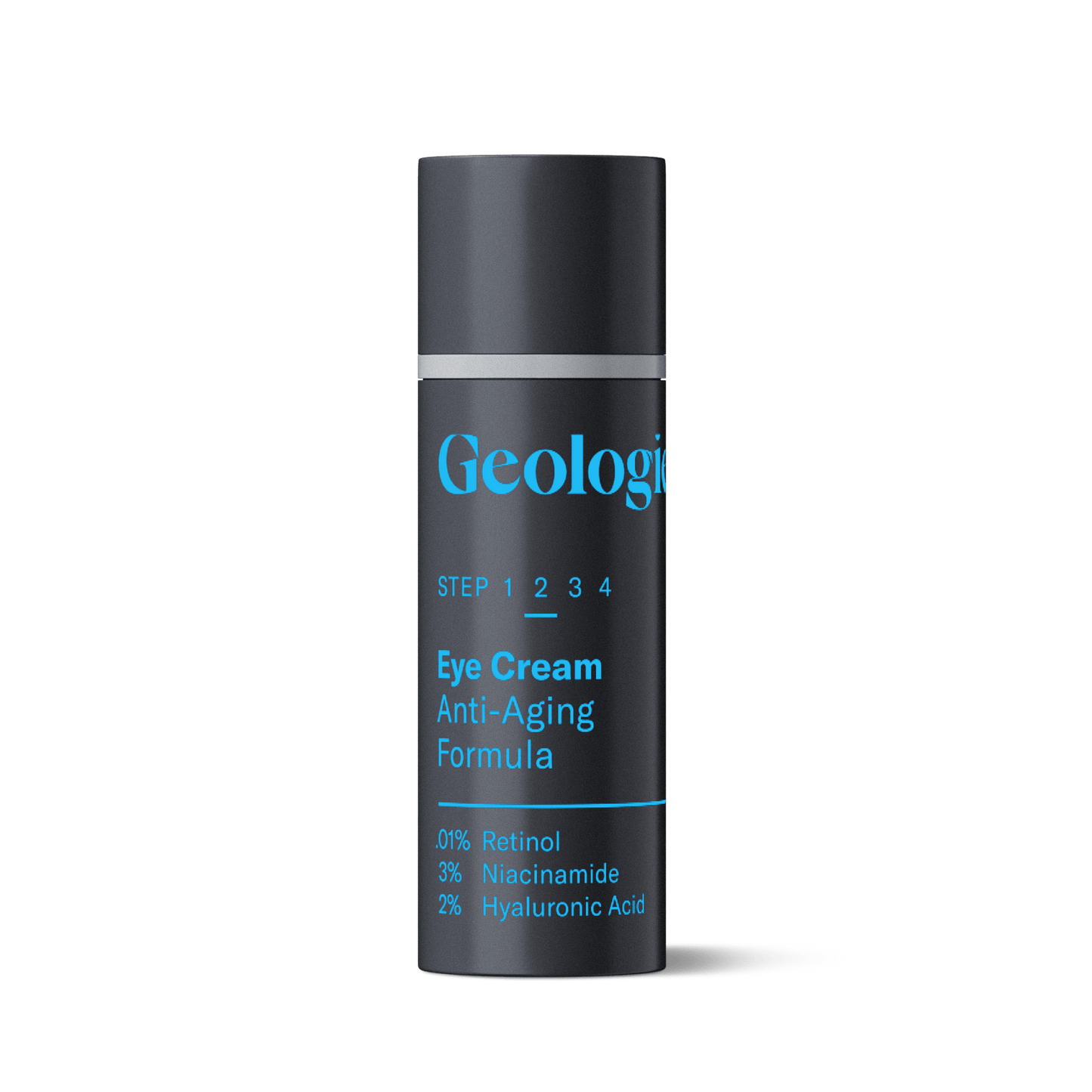 Geologic Anti-Aging Retinol eye cream bottle on a transparent background.