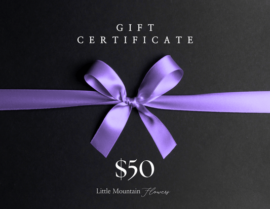 Give the gift of natural, clean luxury with a Little Mountain Flowers digital gift card. Perfect for any occasion.